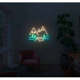 Mountain Camping Neon Sign