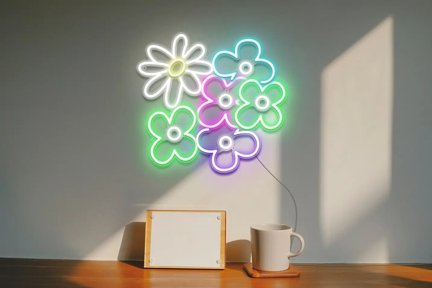 Daisy and Flowers Neon Sign