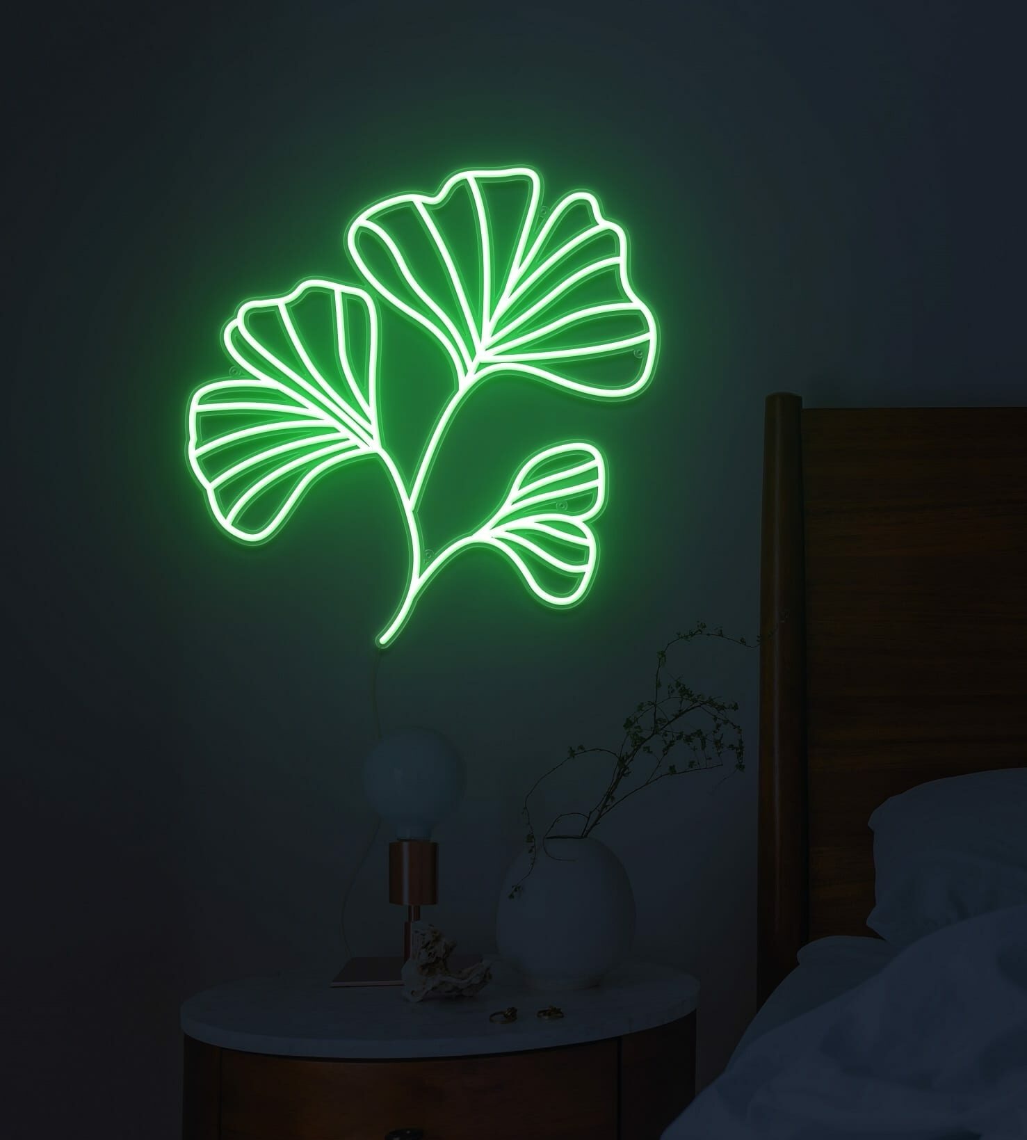 Ginkgo Leaves Neon Sign