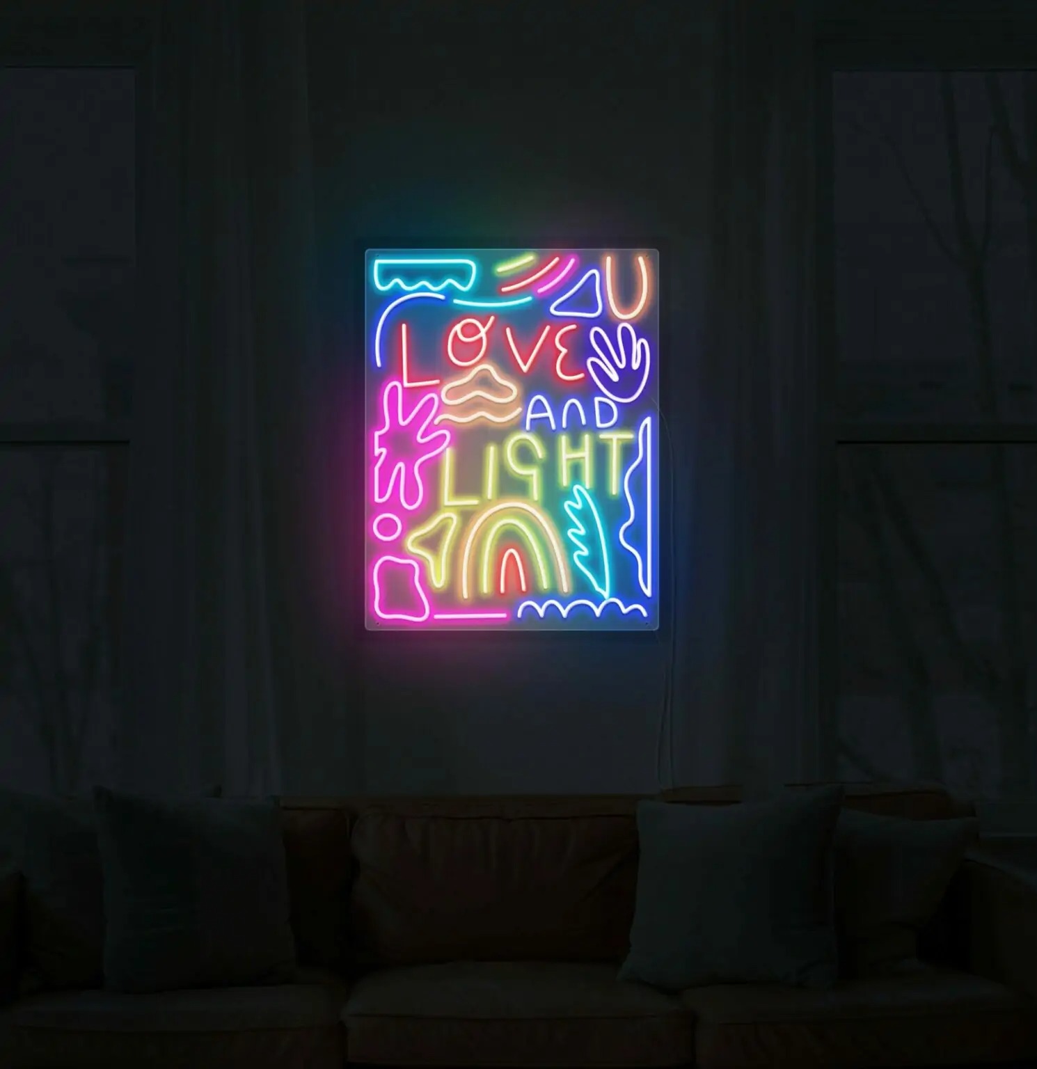 Love & Light - LED Neon Sign 