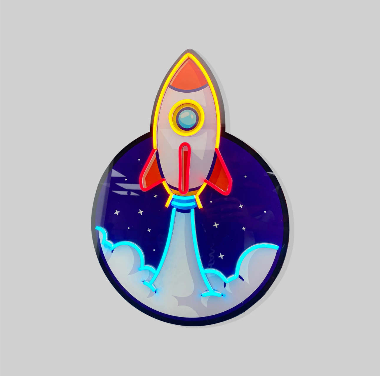 Astronaut Rocket LED Neon Sign 